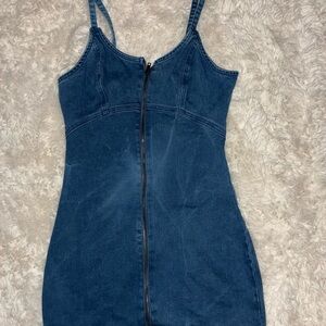 Denim Zip-Front Dress